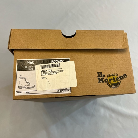 DR. MARTENS 1460 Leather Cherry Red Rouge Lace Up Boots, Women’s Size 9 - Picture 3 of 9
